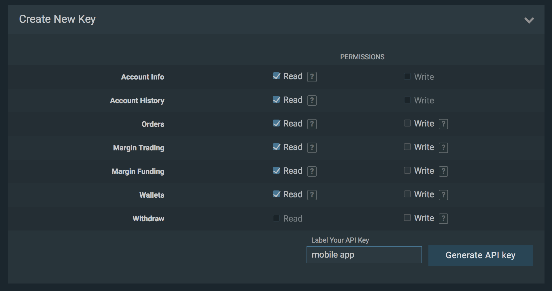 API Key Setup & Login – Bitfinex Help Center