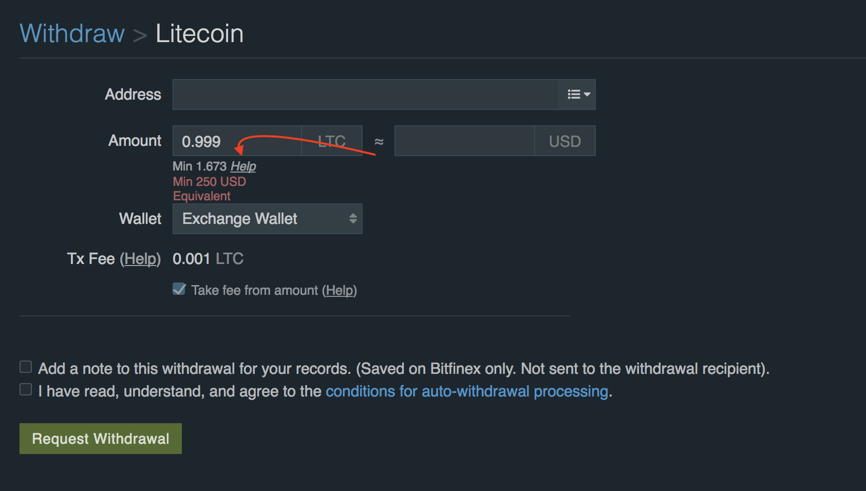 bitfinex btc withdrawal limits